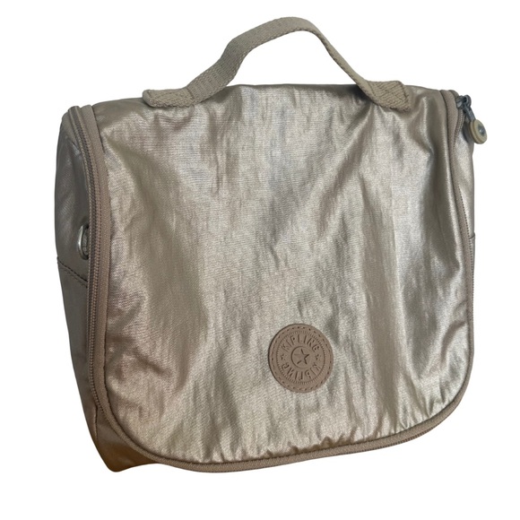 Kipling Metallic Gold Hanging Toiletry Travel Bag - Picture 1 of 7